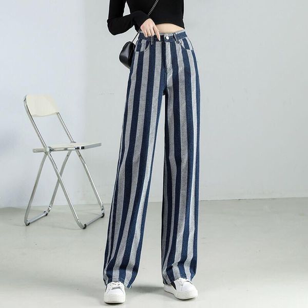 women's jeans wind ins stripe jacquard wide leg for teenage girls feminino women autumn and winter 2021 loose straight mop dames, Blue
women's jeans wind ins stripe jacquard wide leg for teenage girls feminino women autumn and winter 2021 loose straight mop dames, Blue