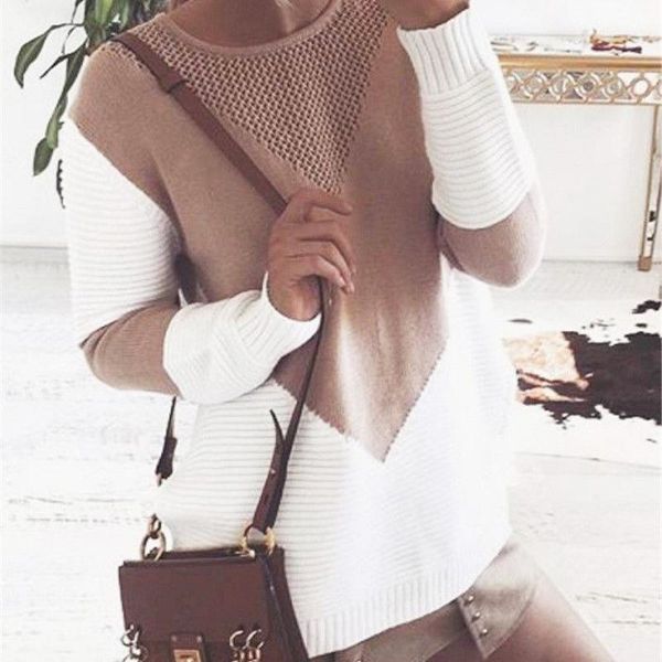 women's sweaters sweater for women autumn winter long sleeve round neck patchwork knitted pullover jumper casual jumpers female, White;black
women's sweaters sweater for women autumn winter long sleeve round neck patchwork knitted pullover jumper casual jumpers female, White;black