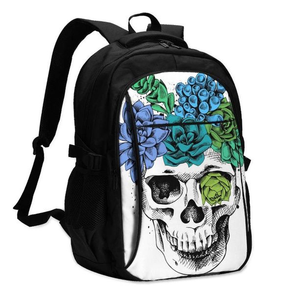 backpack usb charge women skull with bright succulent plants student letters print school bag teenager girls
backpack usb charge women skull with bright succulent plants student letters print school bag teenager girls