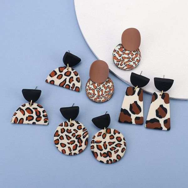 amorcome new handmade leopard print polymer clay earrings for women geometric earrings fashion jewelry orecchino, Silver
amorcome new handmade leopard print polymer clay earrings for women geometric earrings fashion jewelry orecchino, Silver