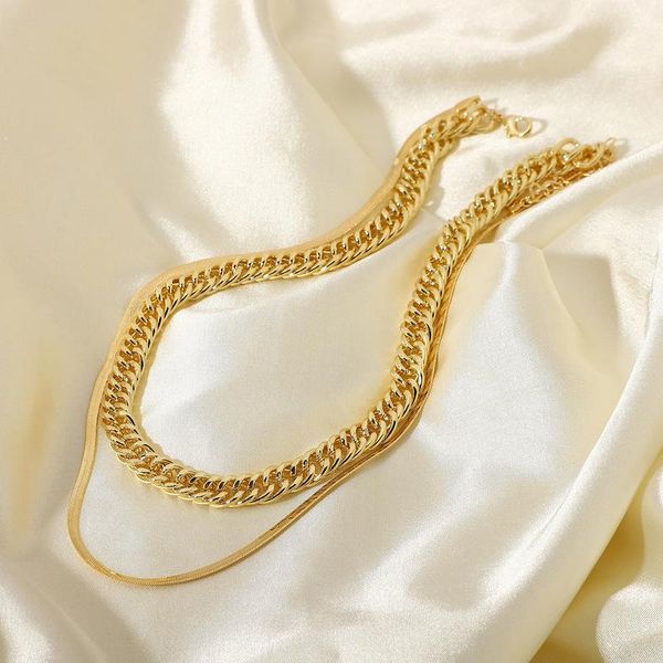chokers minar exaggeration double layers gold color alloy necklace for women girls stainless steel chunky chain jewelry, Golden;silver
chokers minar exaggeration double layers gold color alloy necklace for women girls stainless steel chunky chain jewelry, Golden;silver