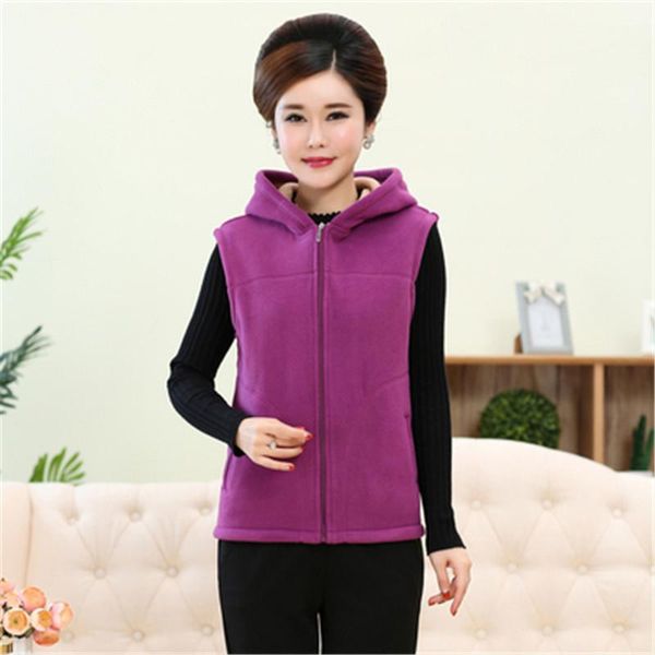 women's vests middle-aged and elderly women hooded fleece vest mom autumn winter warm solid color jacket t55, Black;white
women's vests middle-aged and elderly women hooded fleece vest mom autumn winter warm solid color jacket t55, Black;white