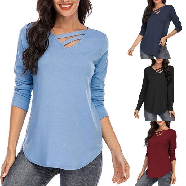 women's blouses & shirts fashion solid t-shirt casual autumn winter tshirt ladies v-neck tunic female women long sleeve shirt blusas p, White
women's blouses & shirts fashion solid t-shirt casual autumn winter tshirt ladies v-neck tunic female women long sleeve shirt blusas p, White