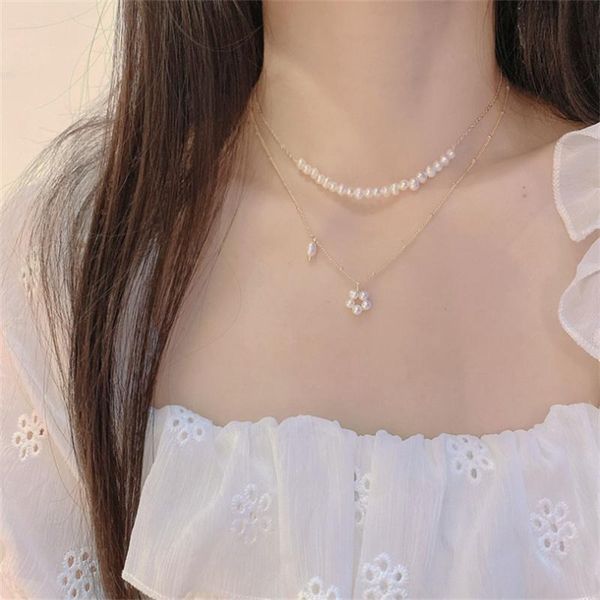 chains fashion natural freshwater pearl necklace retro port style choker double-layer clavicle chain neck bracelet, Silver
chains fashion natural freshwater pearl necklace retro port style choker double-layer clavicle chain neck bracelet, Silver