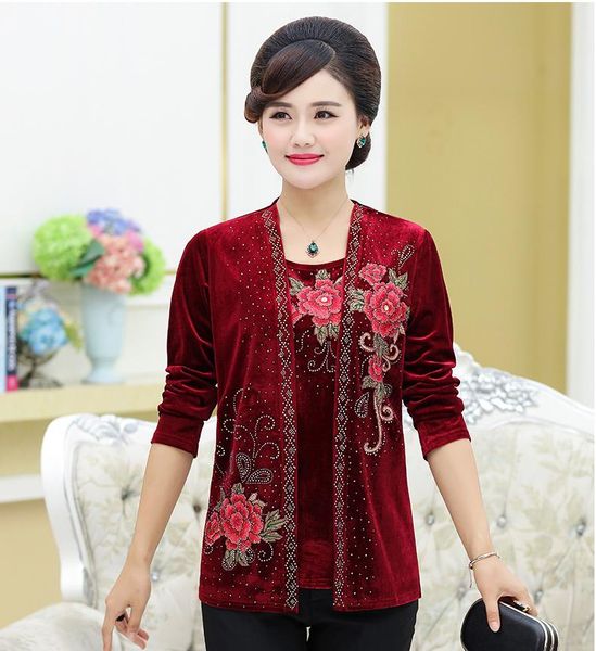 women's t-shirt middle-aged outerwear & coats autumn coat fashion embroidery fake two-piece loose plus size women pullover f528, White
women's t-shirt middle-aged outerwear & coats autumn coat fashion embroidery fake two-piece loose plus size women pullover f528, White