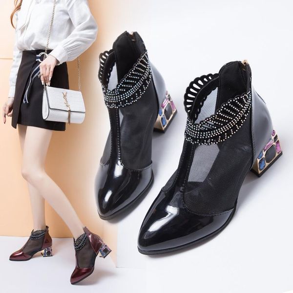 sandals 2021summer bling rhinestone mesh pointed toe ankle boots stiletto high heels female crystal shoes, Black
sandals 2021summer bling rhinestone mesh pointed toe ankle boots stiletto high heels female crystal shoes, Black