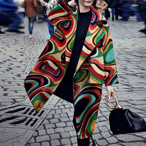 women's wool & blends autumn style european independent stand lapel print long sleeve pocket coat mid-length woolen, Black
women's wool & blends autumn style european independent stand lapel print long sleeve pocket coat mid-length woolen, Black