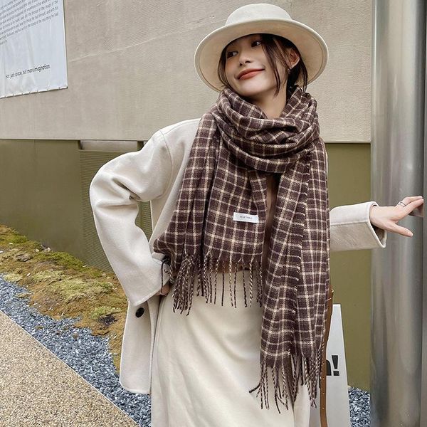 scarves scarf female winter korean version wild retro plaid imitation cashmere girl student bib couple shawl keep warm four seasons, Blue;gray
scarves scarf female winter korean version wild retro plaid imitation cashmere girl student bib couple shawl keep warm four seasons, Blue;gray