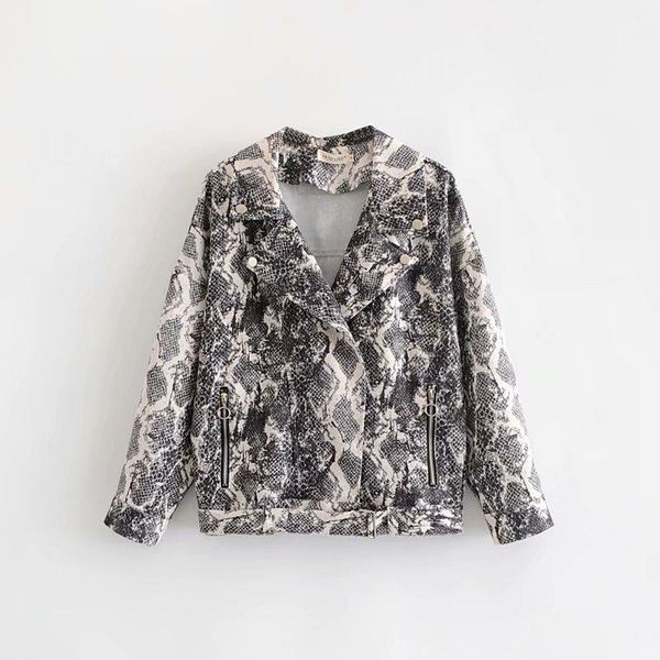 women's jackets asds stylish snake print loose bomber jacket oversized pockets long sleeve coats female autumn casual outerwear wwt538, Black;brown
women's jackets asds stylish snake print loose bomber jacket oversized pockets long sleeve coats female autumn casual outerwear wwt538, Black;brown