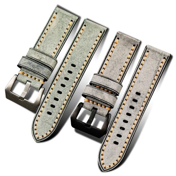 watch bands hand-waxed cowhide leather watchband 20 22 24mm gray / green for pam italian calfskin strap, retro style men's bracelet, Black;brown
watch bands hand-waxed cowhide leather watchband 20 22 24mm gray / green for pam italian calfskin strap, retro style men's bracelet, Black;brown