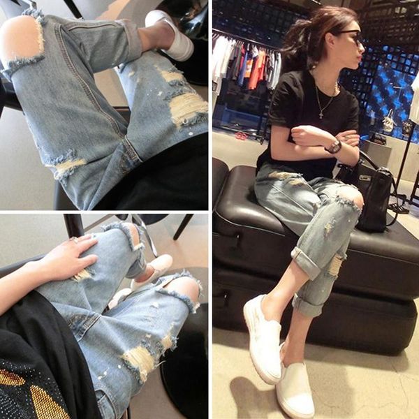 women's jeans ankle-length pants summer light blue loose plus size thin fashion casual ripped
women's jeans ankle-length pants summer light blue loose plus size thin fashion casual ripped