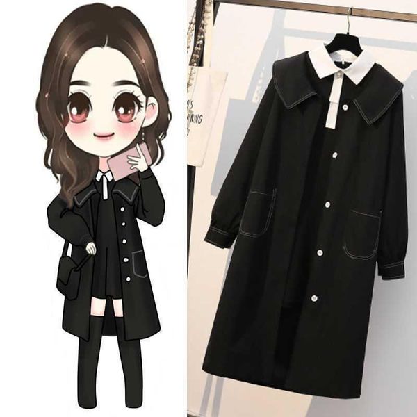 women's trench coats large clothes 2021 autumn heart machine belly covering suit fat sister age reducing slightly windbreaker, Tan;black
women's trench coats large clothes 2021 autumn heart machine belly covering suit fat sister age reducing slightly windbreaker, Tan;black