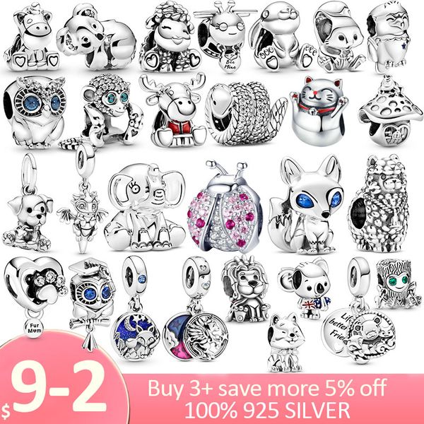 925 sterling silver ladybug owl cat dog fox charm beads fit original pandora bracelet silver jewelry animal collection
925 sterling silver ladybug owl cat dog fox charm beads fit original pandora bracelet silver jewelry animal collection