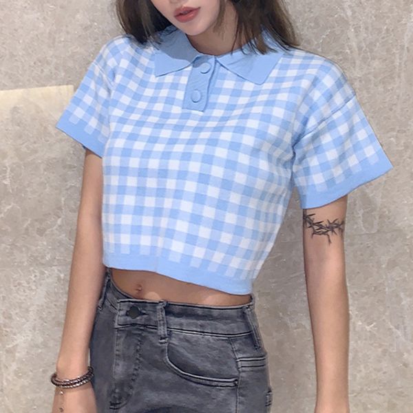 summer fashion t-shirt 2021 short sleeve o neck button plaid pink blue high street women t-shirt, White
summer fashion t-shirt 2021 short sleeve o neck button plaid pink blue high street women t-shirt, White