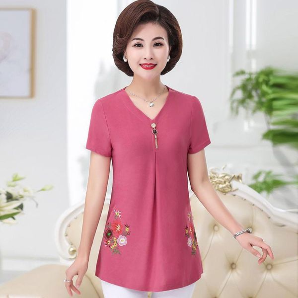 women's t-shirt spring and summer short-sleeved v-neck 2021 fashion mid-length small shirt casual top, White
women's t-shirt spring and summer short-sleeved v-neck 2021 fashion mid-length small shirt casual top, White