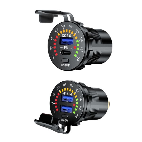12v quick charge 3.0 usb suv car waterproof 18w type c pd outlet fast charger with led voltmeter on off power switch
12v quick charge 3.0 usb suv car waterproof 18w type c pd outlet fast charger with led voltmeter on off power switch