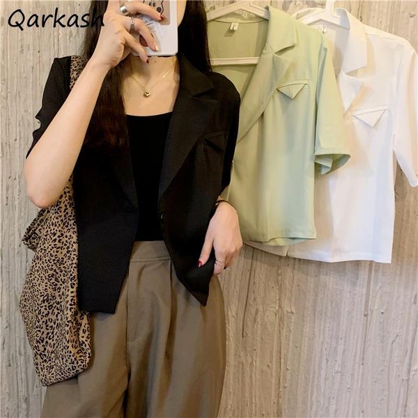 women's suits & blazers short sleeve women crop solid simple office lady casual summer ulzzang streetwear all-match harajuku daily, White;black
women's suits & blazers short sleeve women crop solid simple office lady casual summer ulzzang streetwear all-match harajuku daily, White;black