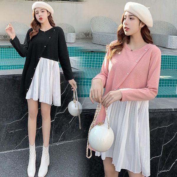 maternity dresses pregnant women installed 2021 autumn clothing style loose irregular joint chiffon dress, White
maternity dresses pregnant women installed 2021 autumn clothing style loose irregular joint chiffon dress, White