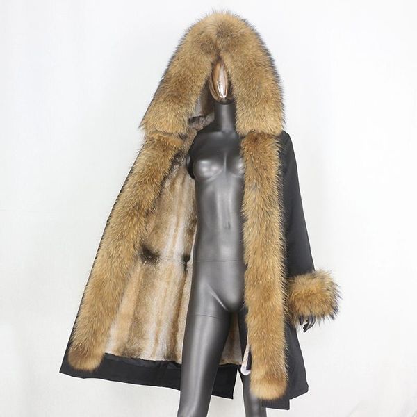 women's fur & faux bluenessfair 2021 winter jacket women x-long parka waterproof natural raccoon hood liner real coat streetwear, Black
women's fur & faux bluenessfair 2021 winter jacket women x-long parka waterproof natural raccoon hood liner real coat streetwear, Black