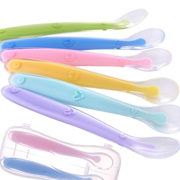 cups, dishes & utensils baby soft silicone spoon candy color temperature sensing children food feeding tools
cups, dishes & utensils baby soft silicone spoon candy color temperature sensing children food feeding tools