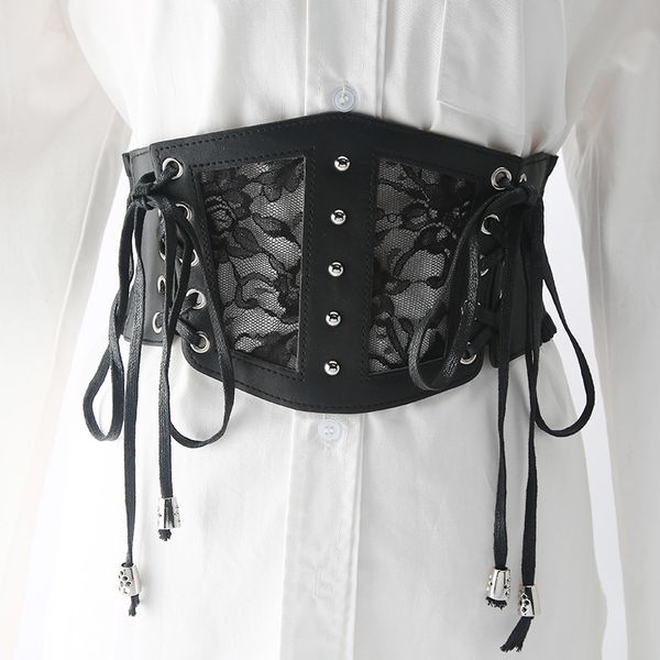 lace women's belt with wide elastic waist decoration and dress shirt black ruffle cover, Black;brown
lace women's belt with wide elastic waist decoration and dress shirt black ruffle cover, Black;brown