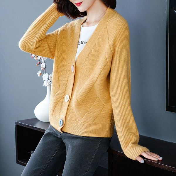 women's knits & tees women 2021 spring autumn cardigan sweater female long sleeve v neck casual cardigans ladies knit jumpers pull femm, White
women's knits & tees women 2021 spring autumn cardigan sweater female long sleeve v neck casual cardigans ladies knit jumpers pull femm, White