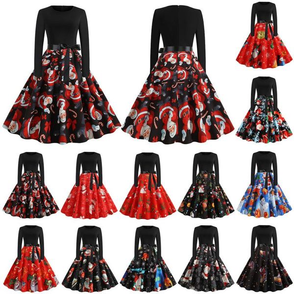 casual dresses winter christmas women vintage robe swing pinup elegant party dress long sleeve plus size print evening vestidos, Black;gray
casual dresses winter christmas women vintage robe swing pinup elegant party dress long sleeve plus size print evening vestidos, Black;gray