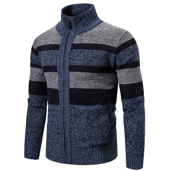 men's sweaters autumn winter cardigan men striped knitted jacket coat zipper warm sweater, White;black
men's sweaters autumn winter cardigan men striped knitted jacket coat zipper warm sweater, White;black