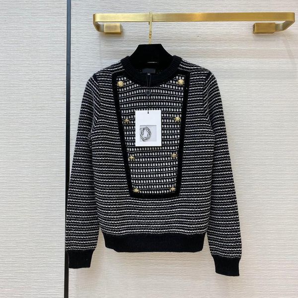 design fashion runway 100% cashmere pullover women's knit sweater o-neck double breasted patchwork stripe high-end casual j xcu1, White;black
design fashion runway 100% cashmere pullover women's knit sweater o-neck double breasted patchwork stripe high-end casual j xcu1, White;black