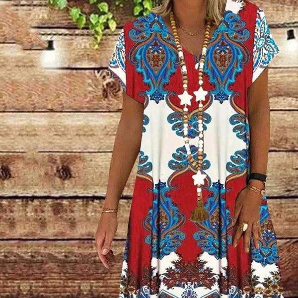 s 5xl plus size dress summer women vintage printing short sleeve a line midi dress retro printed loose fit beach casual 25, Black;gray
s 5xl plus size dress summer women vintage printing short sleeve a line midi dress retro printed loose fit beach casual 25, Black;gray