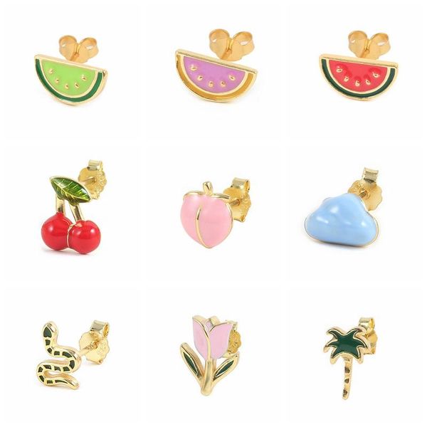 stud aide 925 silver earrings summer cherry crystal enamel colorful fruit for women 2021 piercing pendientes, Golden;silver
stud aide 925 silver earrings summer cherry crystal enamel colorful fruit for women 2021 piercing pendientes, Golden;silver