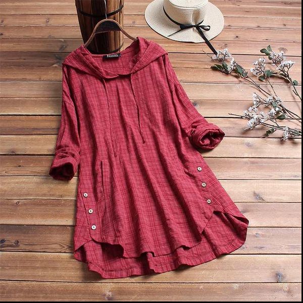 2021 plus size spring blouse women casual hooded long sleeve check loose party tunic chemise shirts femme robe, White
2021 plus size spring blouse women casual hooded long sleeve check loose party tunic chemise shirts femme robe, White