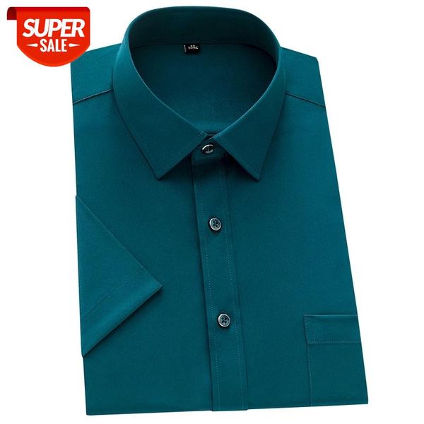 short sleeve men's dress shirt strech for summer soft easy care iron-social shirts mens business solid white ligh blue pink #kb31, White;black 
short sleeve men's dress shirt strech for summer soft easy care iron-social shirts mens business solid white ligh blue pink #kb31, White;black