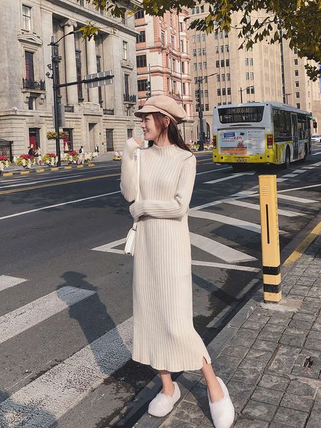 fashion half women's collar autumn high and loose winter korean knee bottom knitted dress thickened luxury, White;black
fashion half women's collar autumn high and loose winter korean knee bottom knitted dress thickened luxury, White;black