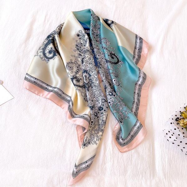 scarves 2021 square silk scarf design printed neck hijab shawls and wraps pashmina neckerchief foulard bandana, Blue;gray
scarves 2021 square silk scarf design printed neck hijab shawls and wraps pashmina neckerchief foulard bandana, Blue;gray