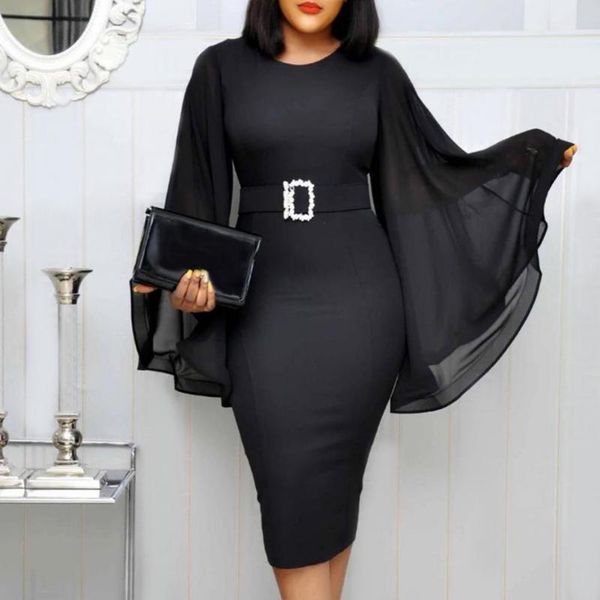 casual dresses vintage dress women summer rhinestone wide belt chiffon flare sleeve elegant o-neck long midi workwear, Black;gray
casual dresses vintage dress women summer rhinestone wide belt chiffon flare sleeve elegant o-neck long midi workwear, Black;gray