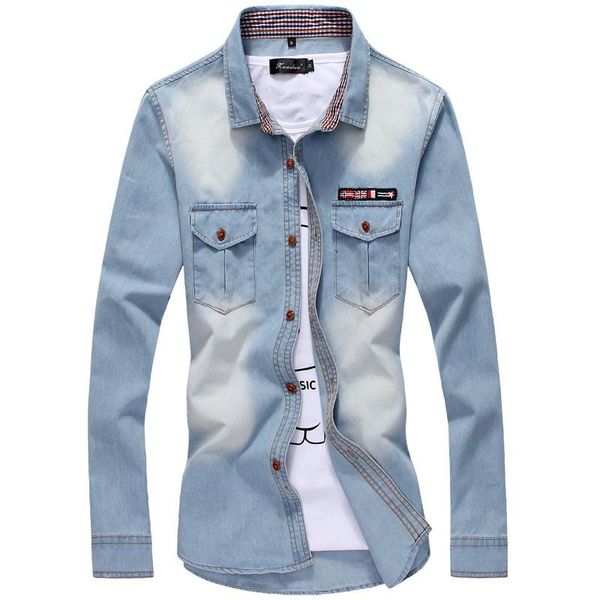 men's casual shirts 2021 denim long sleeve shirt brand clothing male slim fit workwear men jeans, White;black
men's casual shirts 2021 denim long sleeve shirt brand clothing male slim fit workwear men jeans, White;black