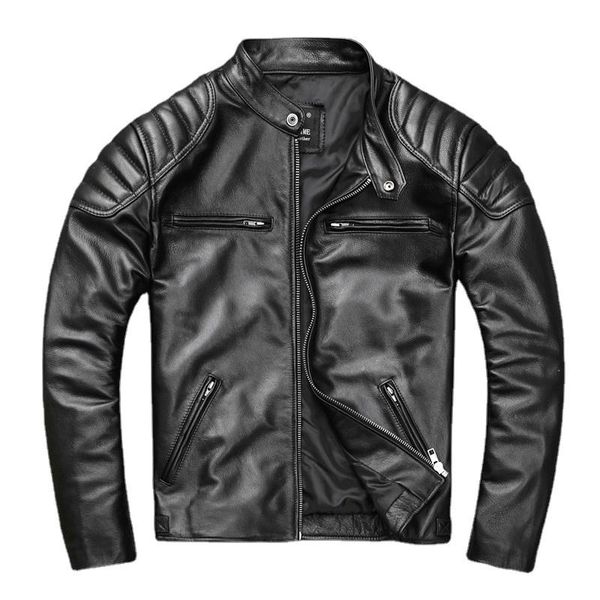 men's jackets 2021 cowhide leather jacket motorcycle biker spring natural genuine slim short coat, Black;brown 
men's jackets 2021 cowhide leather jacket motorcycle biker spring natural genuine slim short coat, Black;brown