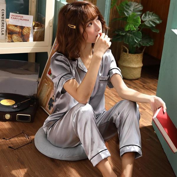 Satin Womens Sleepwears Silk Pajamas For Pyjamas Set Sleepwear Nightwear Home Service Loungewear 2Pcs Plus Size Pajama 5Xl, Black;red
Satin Womens Sleepwears Silk Pajamas For Pyjamas Set Sleepwear Nightwear Home Service Loungewear 2Pcs Plus Size Pajama 5Xl, Black;red