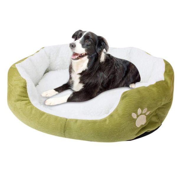 kennels & pens pet dog bed plush warm sleeping couch pets mat with removable cover for dogs cats he