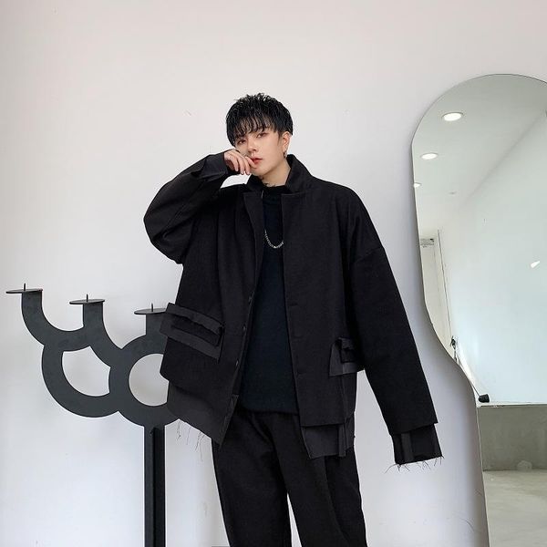 men's jackets dark niche designer wind edge fold wear fake two suits suit men loose profile jacket, Black;brown
men's jackets dark niche designer wind edge fold wear fake two suits suit men loose profile jacket, Black;brown