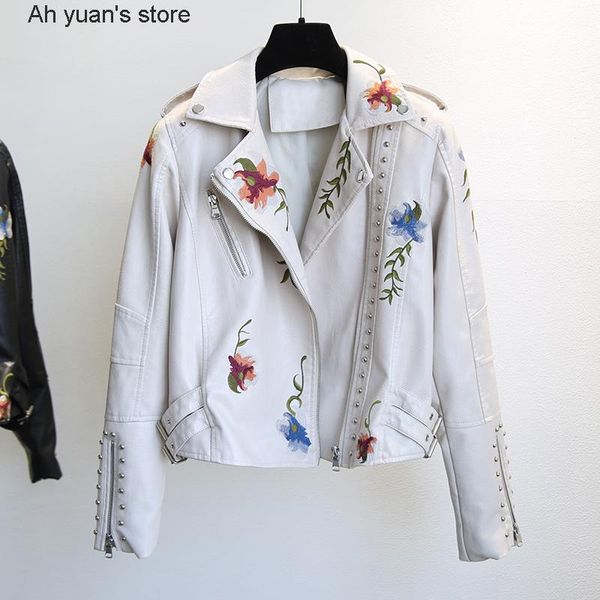 women's leather & faux ah yuan spring autumn floral print embroidery jacket women high street motorcycle black punk outerwear biker
women's leather & faux ah yuan spring autumn floral print embroidery jacket women high street motorcycle black punk outerwear biker
