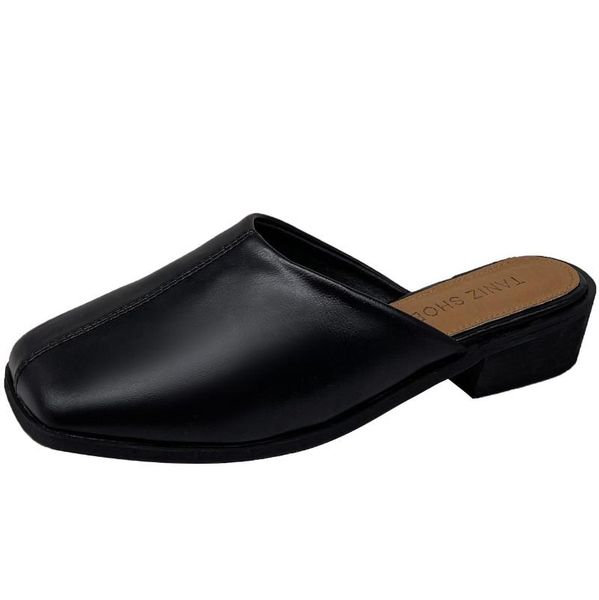 slippers square cover toe shoes fashion mules women female solid leather low heels ladies woman slipper casual, Black
slippers square cover toe shoes fashion mules women female solid leather low heels ladies woman slipper casual, Black