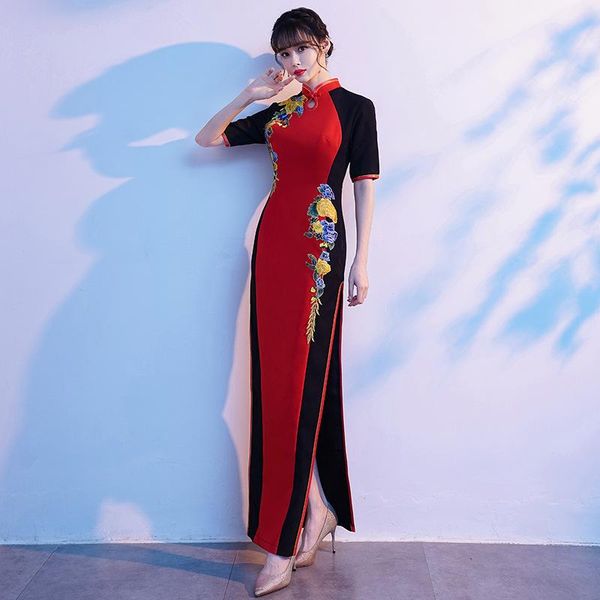 ethnic clothing mandarin collar vintage button qipao satin women cheongsam embroidery floral chinese bride wedding dress gown slim vest, Red
ethnic clothing mandarin collar vintage button qipao satin women cheongsam embroidery floral chinese bride wedding dress gown slim vest, Red