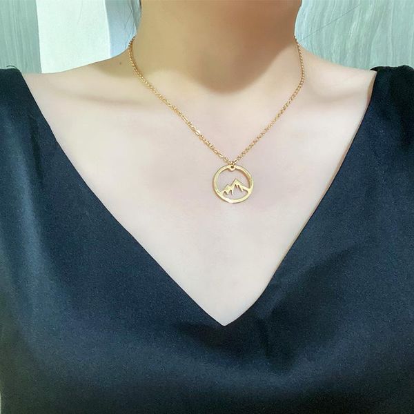 chains simple personality stainless steel mountain necklace pendant travel commemorative men's and women's jewelry gifts, Silver
chains simple personality stainless steel mountain necklace pendant travel commemorative men's and women's jewelry gifts, Silver
