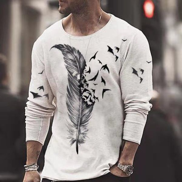 men's t shirt black rose print round neck long sleeve loose, White;black
men's t shirt black rose print round neck long sleeve loose, White;black