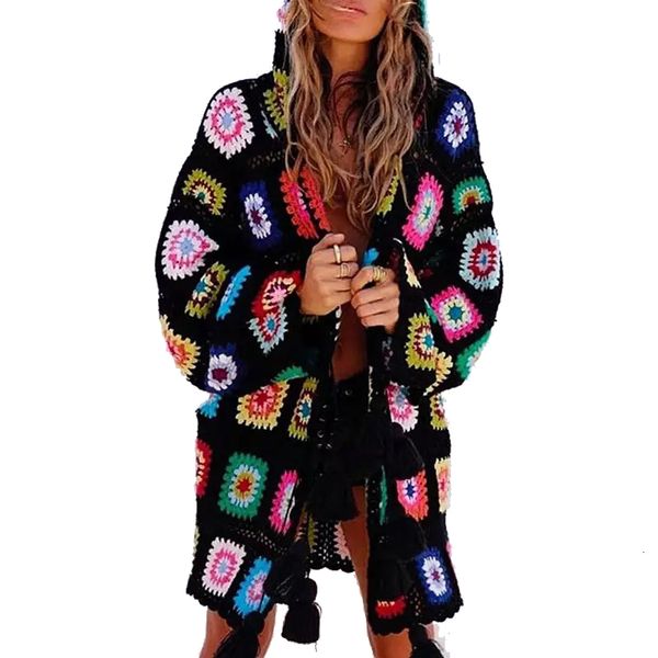 2021 new hand-knit sweater cardigan women coat vintate black ethnic floral autumn hooded tassel hollow hippie outer wear ezc3, White;black
2021 new hand-knit sweater cardigan women coat vintate black ethnic floral autumn hooded tassel hollow hippie outer wear ezc3, White;black