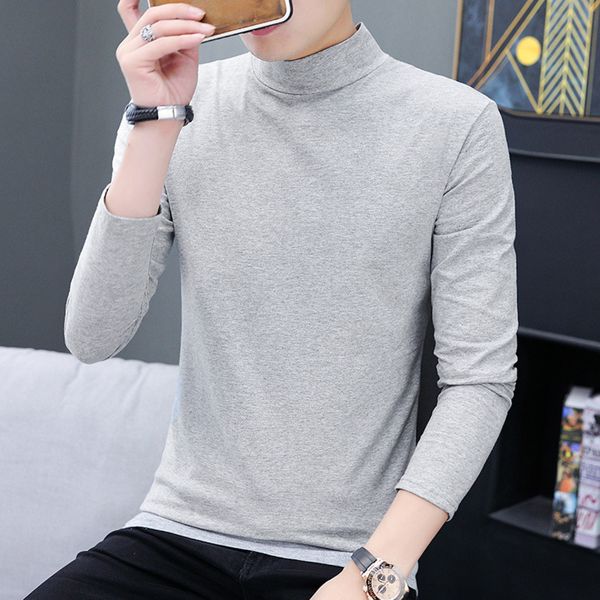 spring and autumn long sve solid color t-shirt slim fitting bottomed shirt casual cotton medium high collar men's, White;black
spring and autumn long sve solid color t-shirt slim fitting bottomed shirt casual cotton medium high collar men's, White;black