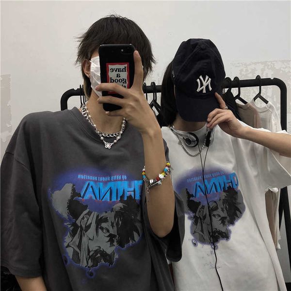 men's men's short sleeve street cool letter printing loose casual lovers t-shirt fashion brand, White;black
men's men's short sleeve street cool letter printing loose casual lovers t-shirt fashion brand, White;black