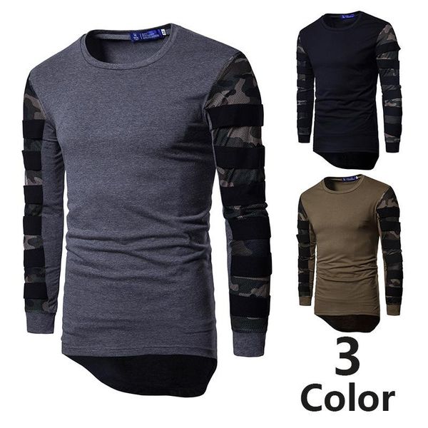 men's t-shirts 2021 autumn and winter irregular stitching long-sleeved t-shirt european code camouflage casual, White;black
men's t-shirts 2021 autumn and winter irregular stitching long-sleeved t-shirt european code camouflage casual, White;black